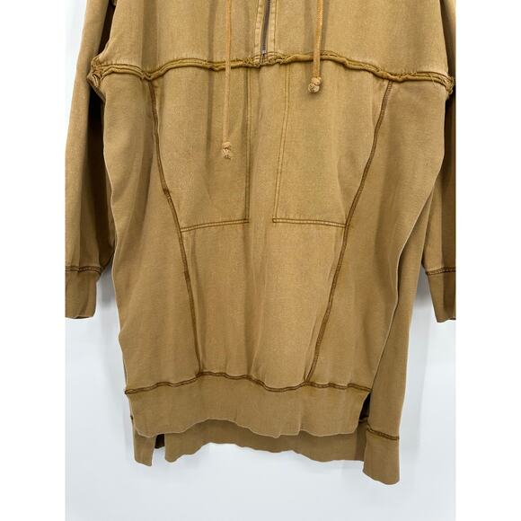 Free People We The Free Sunny Side Pullover Hoodie Long Sweatshirt Oversized - Picture 5 of 12